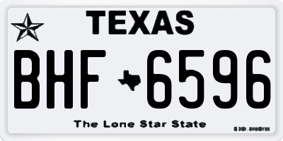 TX license plate BHF6596