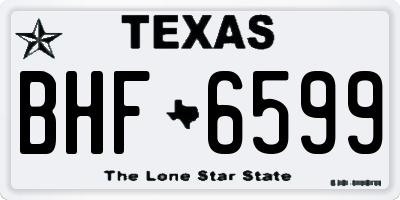 TX license plate BHF6599