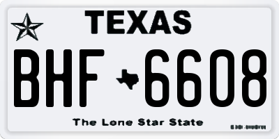 TX license plate BHF6608