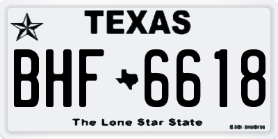 TX license plate BHF6618