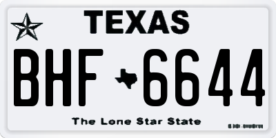 TX license plate BHF6644