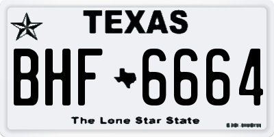 TX license plate BHF6664