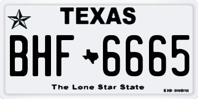 TX license plate BHF6665