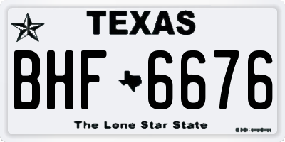 TX license plate BHF6676