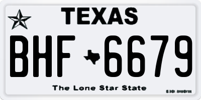 TX license plate BHF6679
