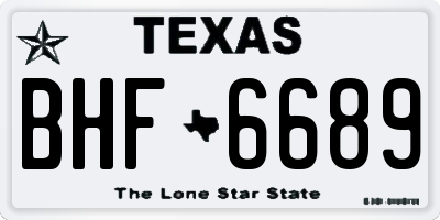 TX license plate BHF6689