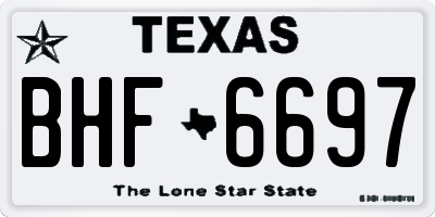 TX license plate BHF6697