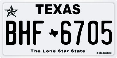 TX license plate BHF6705