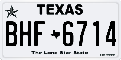 TX license plate BHF6714