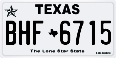 TX license plate BHF6715