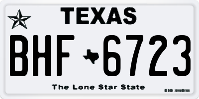 TX license plate BHF6723