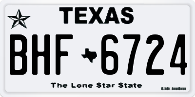 TX license plate BHF6724