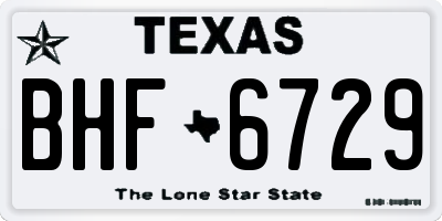 TX license plate BHF6729
