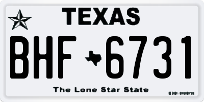 TX license plate BHF6731