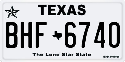 TX license plate BHF6740
