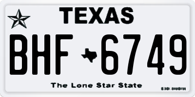 TX license plate BHF6749