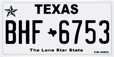 TX license plate BHF6753