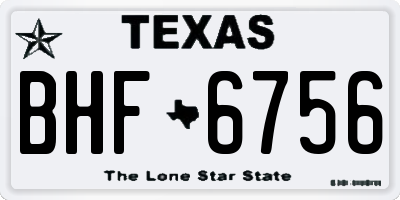 TX license plate BHF6756