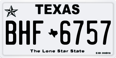 TX license plate BHF6757
