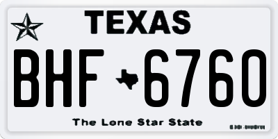 TX license plate BHF6760