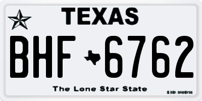 TX license plate BHF6762