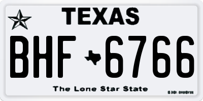 TX license plate BHF6766