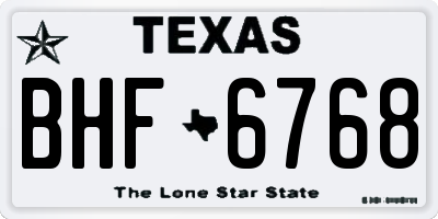 TX license plate BHF6768