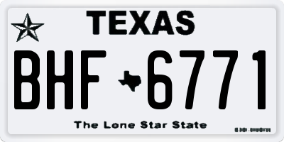 TX license plate BHF6771