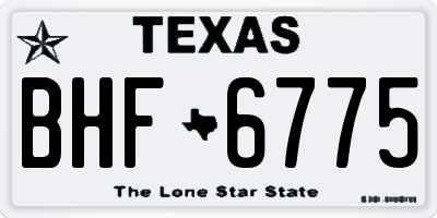 TX license plate BHF6775