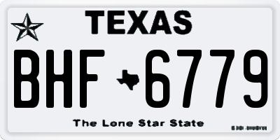 TX license plate BHF6779