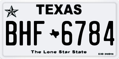 TX license plate BHF6784