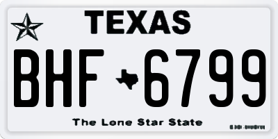 TX license plate BHF6799