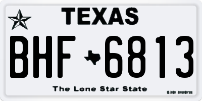 TX license plate BHF6813