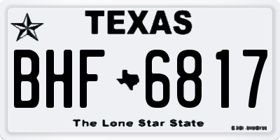 TX license plate BHF6817