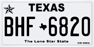 TX license plate BHF6820