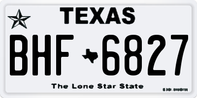 TX license plate BHF6827