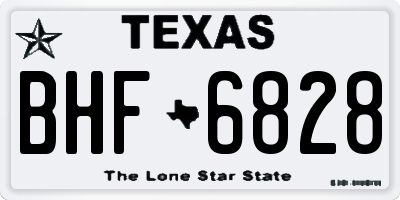 TX license plate BHF6828