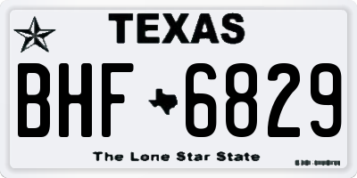 TX license plate BHF6829