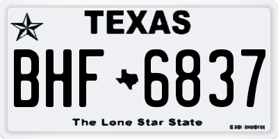 TX license plate BHF6837