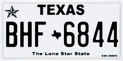 TX license plate BHF6844