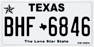 TX license plate BHF6846