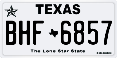 TX license plate BHF6857