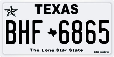 TX license plate BHF6865