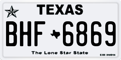 TX license plate BHF6869