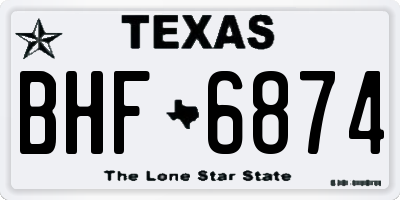 TX license plate BHF6874