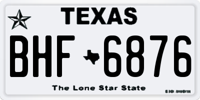 TX license plate BHF6876
