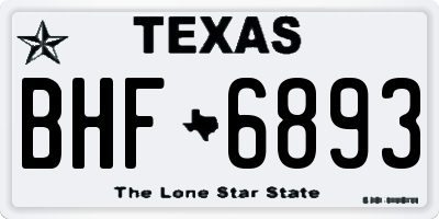TX license plate BHF6893