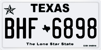 TX license plate BHF6898
