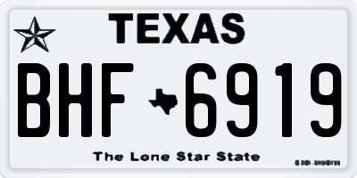 TX license plate BHF6919