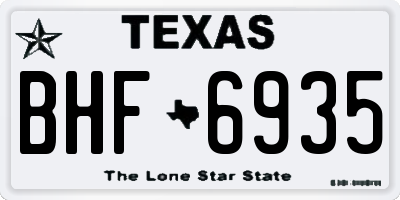 TX license plate BHF6935